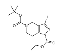 5-叔丁基 1-乙基 3-碘-6,7-二氢-4H-吡唑并[4,3-c]吡啶-1,5-二羧酸结构式