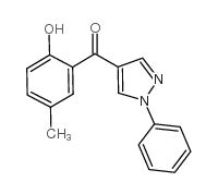 (2-羟基-5-甲基苯基)(1-苯基-1H-吡唑-4-基)甲酮结构式