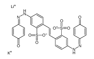 lithium,potassium,5-[2-(4-oxocyclohexa-2,5-dien-1-ylidene)hydrazinyl]-2-[(E)-2-[4-[2-(4-oxocyclohexa-2,5-dien-1-ylidene)hydrazinyl]-2-sulfonatophenyl]ethenyl]benzenesulfonate结构式