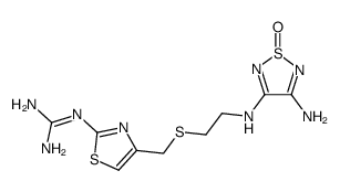 3-Amino-4-{2-[(2-guanidinothiazol-4-yl)methylthio]ethylamino}-1,2,5-thiadiazole 1-oxide Structure
