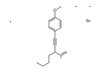 3-[2-(4-methoxyphenyl)ethynyl]hept-1-en-2-yl-trimethylstannane结构式