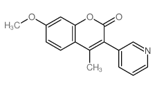 7-methoxy-4-methyl-3-pyridin-3-yl-chromen-2-one structure