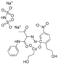 二[2-羟基-5-硝基-3-[[2-氧代-1-[(苯基氨基)羰基]丙基]偶氮]苯磺酸根合]钴酸二乙醇胺钠盐结构式