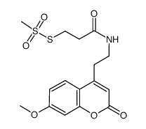N-[2-甲硫磺酰基乙基]-7-甲氧基香豆素-4-乙酰胺结构式