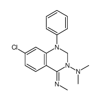 {7-Chloro-4-[(E)-methylimino]-1-phenyl-1,4-dihydro-2H-quinazolin-3-yl}-dimethyl-amine Structure