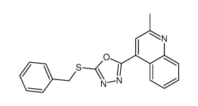 2-benzylsulfanyl-5-(2-methylquinolin-4-yl)-1,3,4-oxadiazole结构式