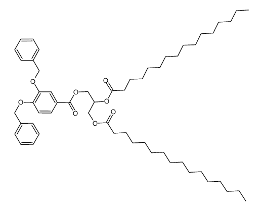 3,4-bis-benzyloxy-benzoic acid 2,3-bis-hexadecanoyloxy-propyl ester Structure