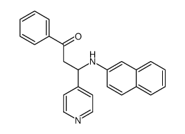 3-(naphthalen-2-ylamino)-1-phenyl-3-pyridin-4-ylpropan-1-one Structure