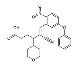 5-cyano-6-(2-nitro-5-phenoxy-phenyl)-4-(tetrahydro-pyran-4-yl)-hex-5-enoic acid Structure