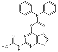 n2-acetyl-o6-(diphenylcarbamoyl)guanine结构式