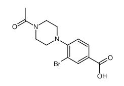 4-(4-乙酰基哌嗪-1-基)-3-溴苯甲酸结构式