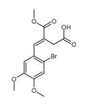 (E)-4-(2'-bromo-4',5'-dimethoxyphenyl)-3-methoxycarbonyl-3-butenoic acid结构式