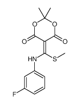 5-[3-氟苯胺基(甲硫基)亚甲基]-2,2-二甲基-1,3- 二氧杂环已烷-4,6-二酮结构式