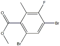 4,6-二溴-3-氟-2-甲基苯甲酸甲酯结构式