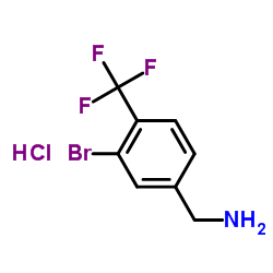 (3-Bromo-4-(trifluoromethyl)phenyl)methanamine hydrochloride结构式