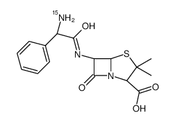 (2S,5R,6R)-6-[[(2R)-2-azanyl-2-phenylacetyl]amino]-3,3-dimethyl-7-oxo-4-thia-1-azabicyclo[3.2.0]heptane-2-carboxylic acid Structure