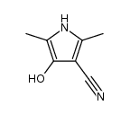 4-hydroxy-2,5-dimethyl-1H-pyrrole-3-carbonitrile结构式