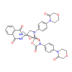 N1,N2-bis(((S)-2-oxo-3-(4-(3-oxomorpholino)phenyl)oxazolidin-5-yl)methyl)phthalamide Structure