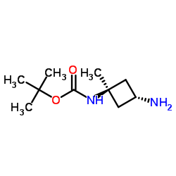 反式-(3-氨基-1-甲基-环丁基)氨基甲酸叔丁酯结构式