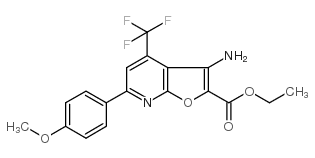 ethyl 3-amino-4-(trifluoromethyl)-6-(4-methoxyphenyl)furo[2,3-b]pyridine-2-carboxylate Structure