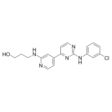 3-[[4-[2-[(3-氯苯基)氨基]-4-嘧啶基]-2-吡啶基]氨基]-1-丙醇结构式