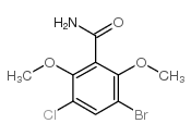 3-溴-5-氯-2,6-二甲氧基苯甲酰胺结构式