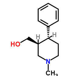 (3S,4R)-4-苯基-3-羟甲基-1-甲基哌啶结构式