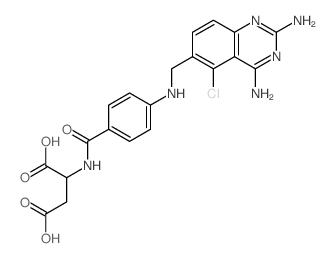 L-Aspartic acid, N-(4-(((2,4-diamino-5-chloro-6-quinazolinyl)methyl)amino)benzoyl)- (9CI)结构式
