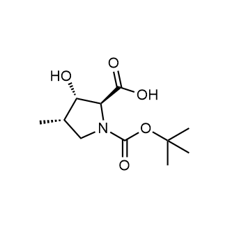 (2S,3S,4S)-1-(叔丁氧羰基)-3-羟基-4-甲基吡咯烷-2-羧酸结构式