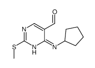 4-(环戊氨基)-2-(甲硫基)嘧啶-5-甲醛结构式