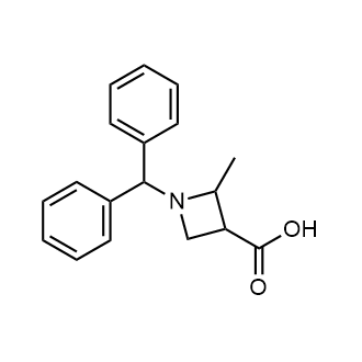 1-二苯甲基-2-甲基氮杂环丁烷-3-羧酸结构式