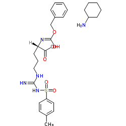 N5-[亚氨基[[(4-甲基苯基)磺酰基]氨基]甲基]-N2-[苄氧羰基]-L-鸟氨酸环己胺盐结构式