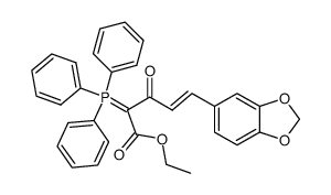 (E)-5-Benzo[1,3]dioxol-5-yl-3-oxo-2-(triphenyl-λ5-phosphanylidene)-pent-4-enoic acid ethyl ester结构式