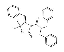 (S)-3-(2'-benzyl-3'-phenylpropionyl)-4-benzyl-5,5-dimethyloxazolidin-2-one结构式