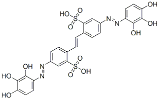 2,2'-(1,2-Ethenediyl)bis[5-[(2,3,4-trihydroxyphenyl)azo]benzenesulfonic acid]结构式