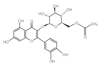 Quercetin-3-O-glucose-6''-acetate Structure