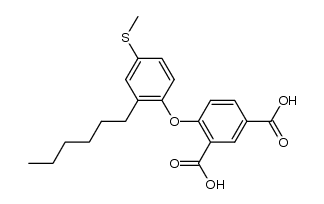 4-[4'-methylthio-2'-(n-hexyl)-phenoxy]-isophthalic acid结构式