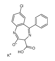 potassium 7-chloro-2,3-dihydro-2-oxo-5-phenyl-1H-1,4-benzodiazepine-3-carboxylate Structure