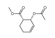 (+/-)-cis-2-acetoxy-cyclohex-3-enecarboxylic acid methyl ester结构式