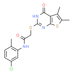 Acetamide, N-(5-chloro-2-methylphenyl)-2-[(1,4-dihydro-5,6-dimethyl-4-oxothieno[2,3-d]pyrimidin-2-yl)thio]- (9CI) Structure