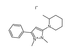 1,2-dimethyl-3-(2-methylpiperidino)-5-phenylpyrazolium iodide Structure