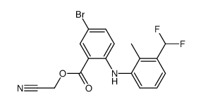 cyanomethyl-5-bromo-N-(2-methyl-3-difluoromethylphenyl) anthranilate结构式