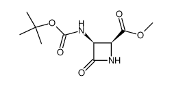 cis-3-<<(1,1-dimethylethoxy)carbonyl>amino>-4-(methoxycarbonyl)-2-oxo-1-azetidine Structure