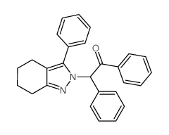 1,2-diphenyl-2-(3-phenyl-4,5,6,7-tetrahydroindazol-2-yl)ethanone结构式