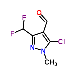 5-氯-3-(二氟甲基)-1-甲基-1H-吡唑-4-甲醛结构式