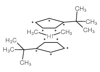 二甲基双(叔丁基环戊二烯基)铪(IV)结构式