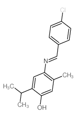 Phenol,4-[[(4-chlorophenyl)methylene]amino]-5-methyl-2-(1-methylethyl)-结构式