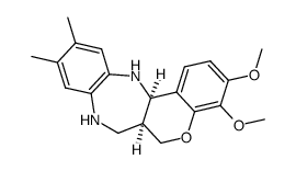 cis-3,4,-Dimethoxy-10,11-dimethyl-6,6a,7,8,13,13a-hexahydro-1-benzopyrano[4,3-b]-1,5-benzodiazepin结构式