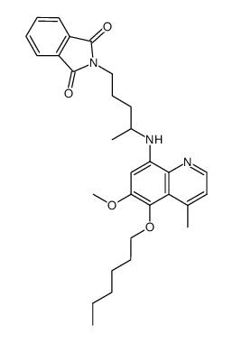 5-(hexyloxy)-6-methoxy-4-methyl-8-[(1-methyl-4-phthalimidobutyl)amino]quinoline Structure