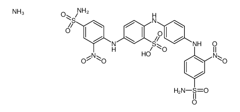 ammonium 5-[[2-nitro-4-sulphamoylphenyl]amino]-2-[[4-[[2-nitro-4-sulphamoylphenyl]amino]phenyl]amino]benzenesulphonate结构式